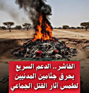 المقاومة الشعبية بشمال دارفور : الدعم السريع يحرق جثامين المدنيين لطمس آثار القتل الجماعي